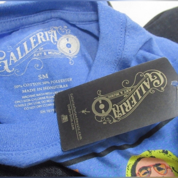 Jerry Garcia + Andy Warhol blue & white ringer tee Small - Picture 6 of 6